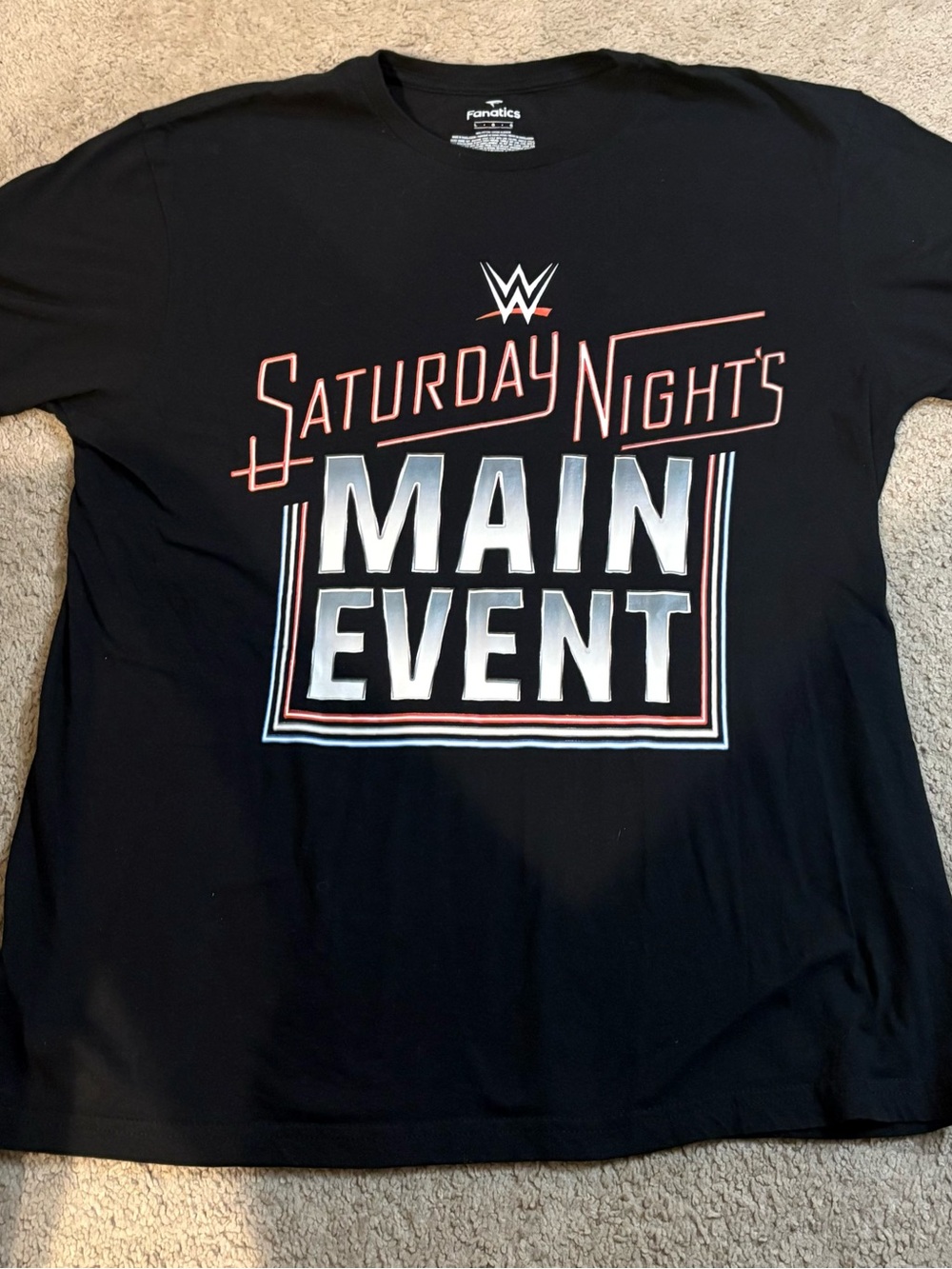 Fanatics WWE Black Tee with White Logo